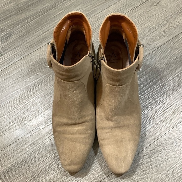 Aquatalia “Fiamma” Waterproof Taupe Suede Ankle Boots size 8 Made in Italy - Picture 2 of 12